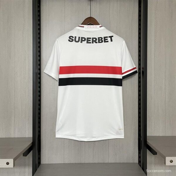 25/26 São Paulo Home Jersey With Chest Sponsor - Image 12