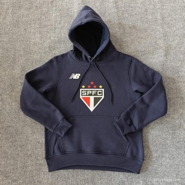 24/25 Sao Paulo Navy/Red/Black/Beige/Grey Hoodie WIth Black Badge - Image 6
