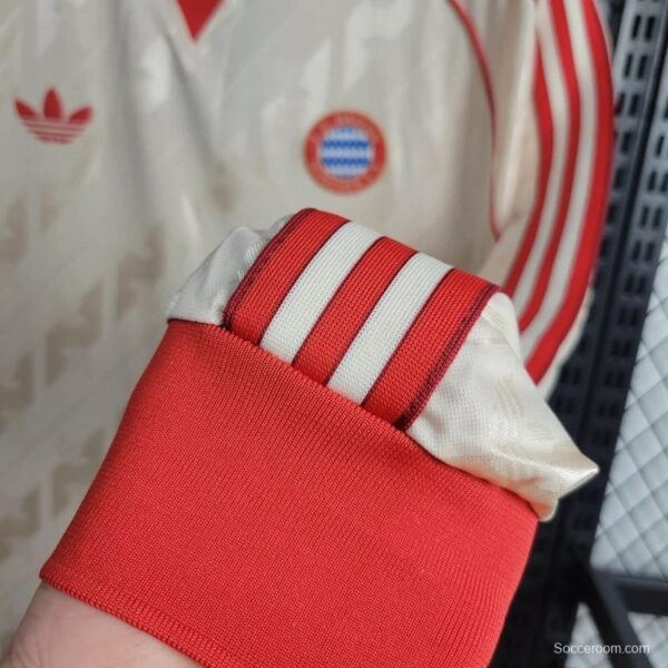 24/25 Bayern Munich Adidas Originals Cream Lifestyler Long Sleeve Jersey - Image 4