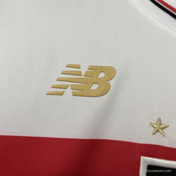 25/26 São Paulo Home Jersey With Chest Sponsor - Image 4