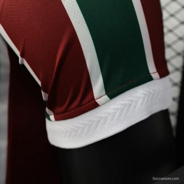 Player Version 25/26 Fluminense Green and Burgundy Vertical Striped with White Trim Jersey - Image 7