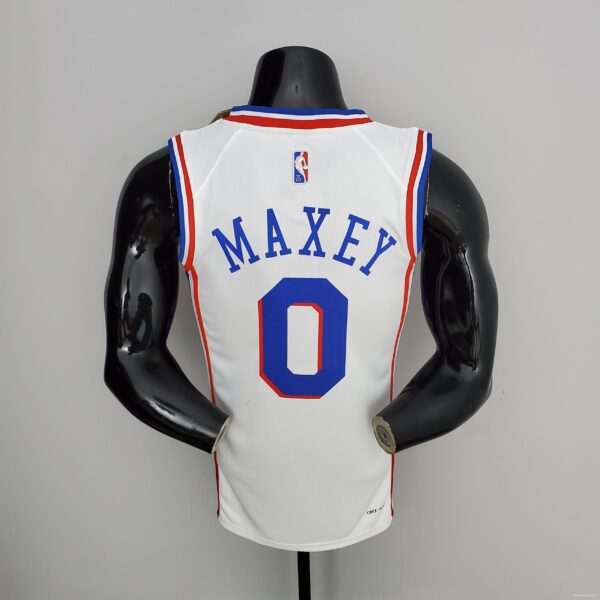 75th Anniversary Philadelphia 76ers MAXEY#0 White NBA Jersey - Image 4