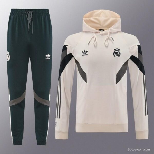 24/25 Real Madrid Light Yellow Hoodie Jacket +Long Pants - Image 16