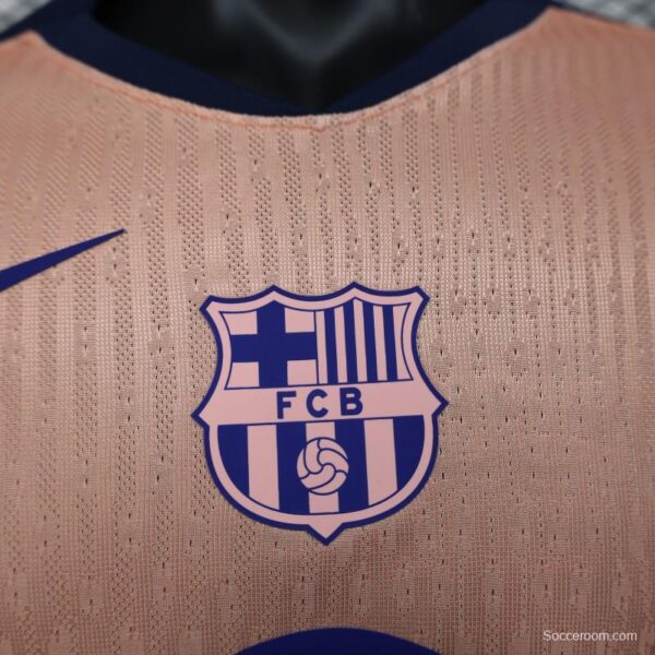 Player Version 25/26 FC Barcelona Pink 125Th Anniversary Jersey with Spotify Sponsor and Navy Blue Accents - Image 2