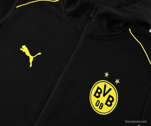 24/25 Borussia Dortmund Black Hoodie Full Zipper Jacket +Long Pants - Image 10