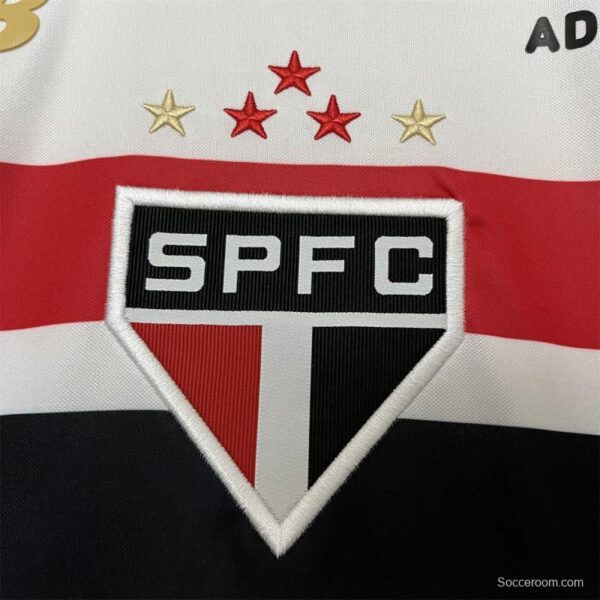25/26 São Paulo Home Jersey With Chest Sponsor - Image 3