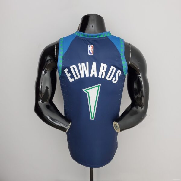 75th Anniversary 2202 Season EDWARDS#1 Minnesota Timberwolves City Edition Blue NBA Jersey - Image 10