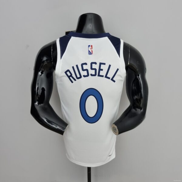 75th Anniversary Minnesota Timberwolves Russell #0 Royal White NBA Jersey - Image 4