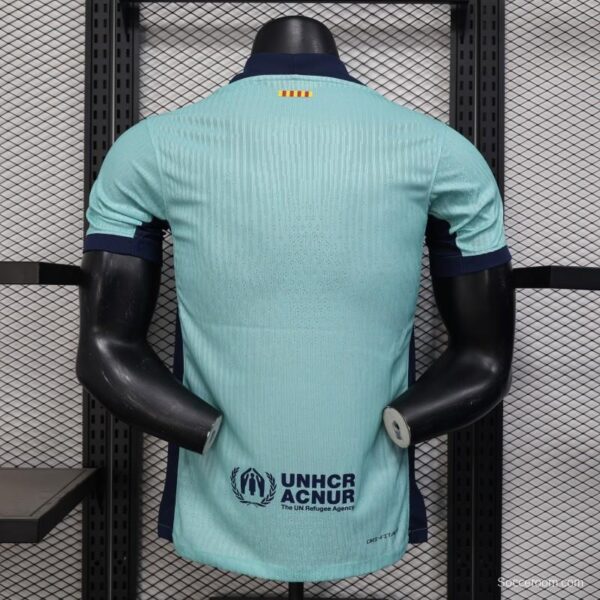 Player Version 25/26 Barcelona Blue 125Th Anniversary Mint Green Jersey with Navy Blue Stripe and Spotify Sponsor - Image 6