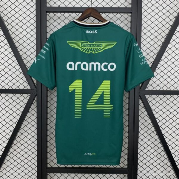 2025 F1 Formula Aston Martin Green ARAMCO #14 T-Shirt - Image 3