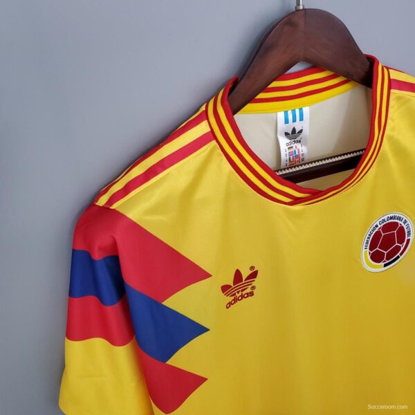Retro Colombia 1990 home Soccer Jersey - Image 5