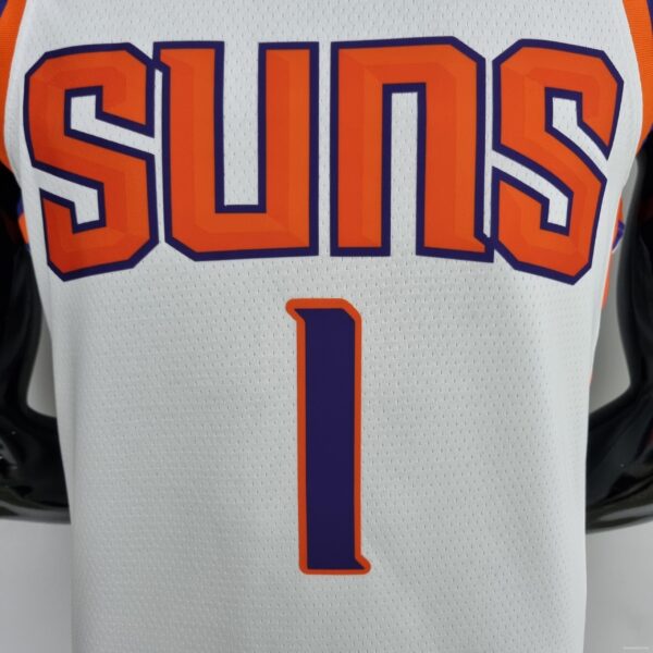 75th Anniversary Booker #1 Phoenix Suns White NBA Jersey - Image 8