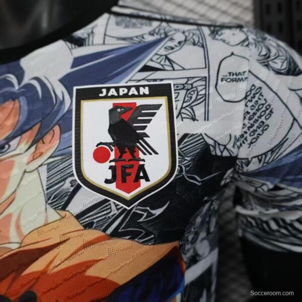 Player Version 2025 Japan White with Dragon Ball Goku Graphic Jersey - Image 2
