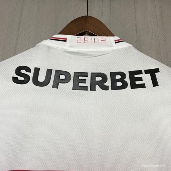 25/26 São Paulo Home Jersey With Chest Sponsor - Image 10