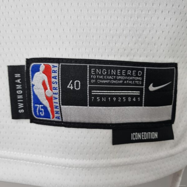 75th Anniversary Booker #1 Phoenix Suns White NBA Jersey - Image 4