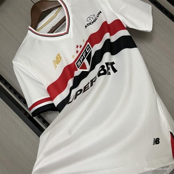 25/26 São Paulo Home Jersey With Chest Sponsor - Image 7