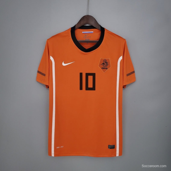Retro Netherlands 2010 home Soccer Jersey - Image 2