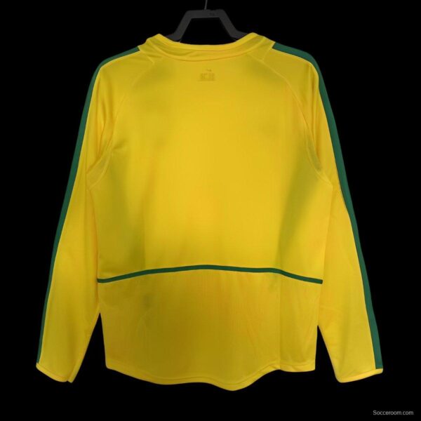 Retro 2002 Brazil Home Long Sleeve Jersey - Image 2