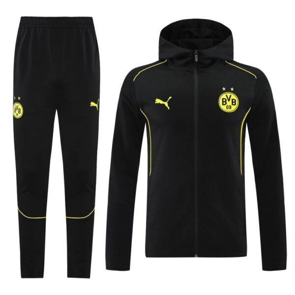 24/25 Borussia Dortmund Black Hoodie Full Zipper Jacket +Long Pants - Image 17