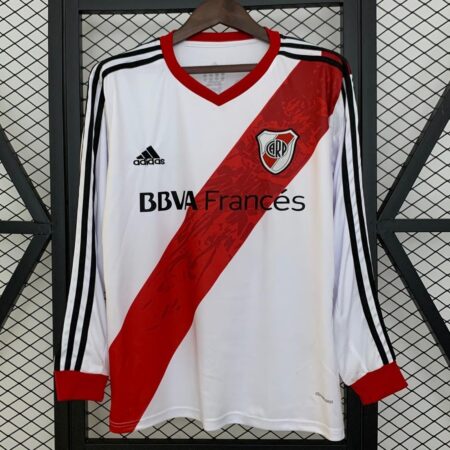 13/14 Retro Long Sleeve River Plate Home Jersey