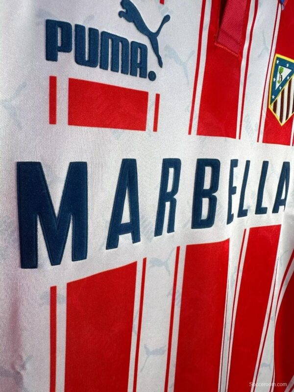 Retro 04/05 Long Sleeve Atletico Madrid Home Jersey - Image 6