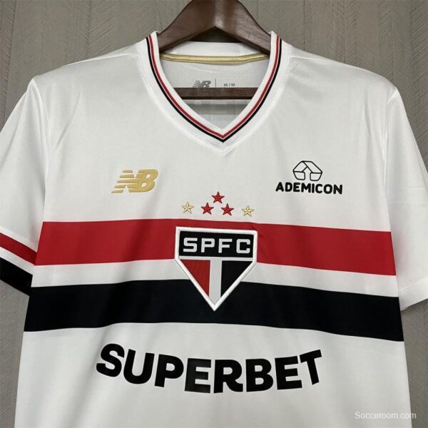 25/26 São Paulo Home Jersey With Chest Sponsor - Image 2