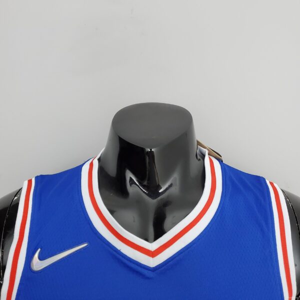 75th Anniversary Philadelphia 76ers EMBIID#21 Blue NBA Jersey - Image 7