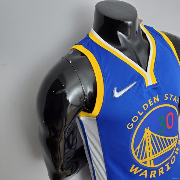 Retro 75th Anniversary Golden State Warriors CURRY#30 Mexico Blue NBA Jersey - Image 4