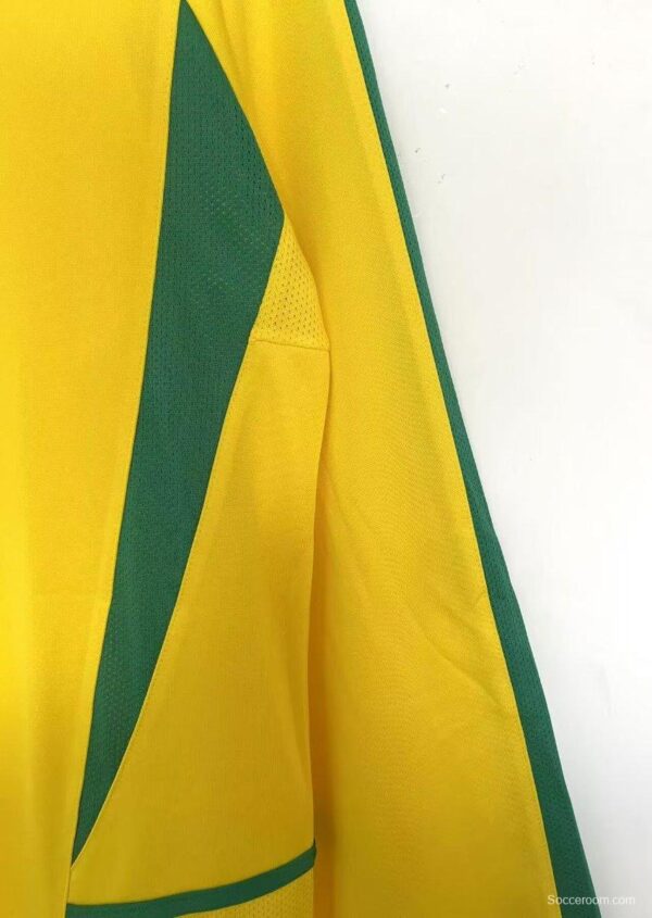 Retro 2002 Brazil Home Long Sleeve Jersey - Image 4