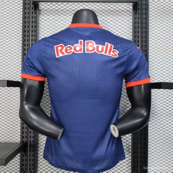 Player Version 25/26 RB Bragantino Blue with Geometric Pattern and Red Bull Logo Jersey - Image 4