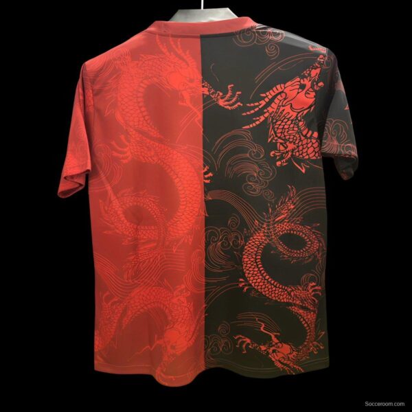 25/26 Real Madrid Red and Black with Split Dragon Design Jersey - Image 2