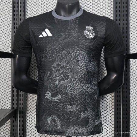 Player Version 25/26 Real Madrid Black with Dragon Design Jersey