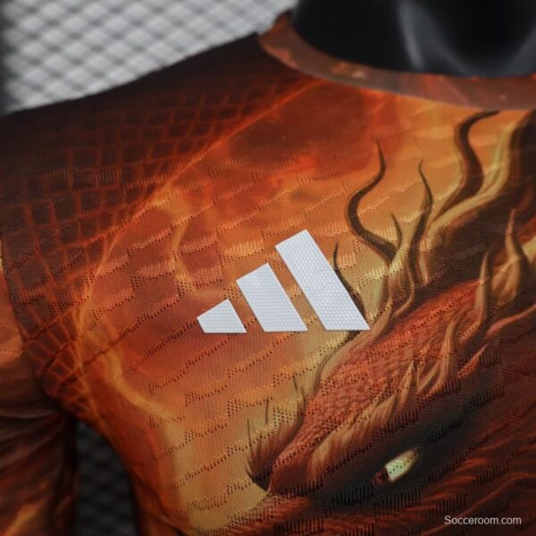 Player Version 25/26 Real Madrid NA ZHA Orange with Dragon Warrior Jersey - Image 8