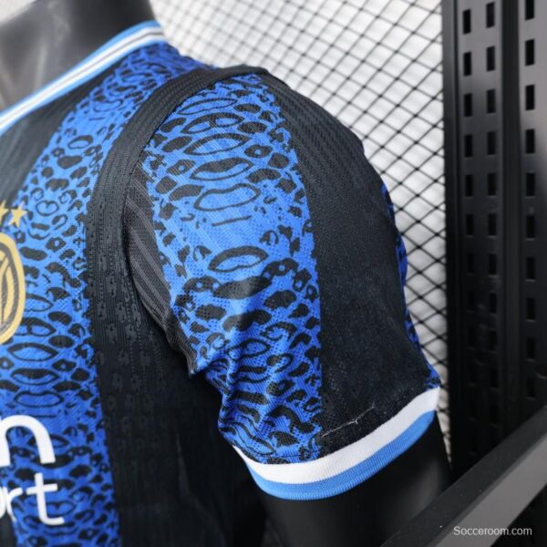 Player Version 25/26 Inter Milan Black and Blue Jersey with Snake Design - Image 6