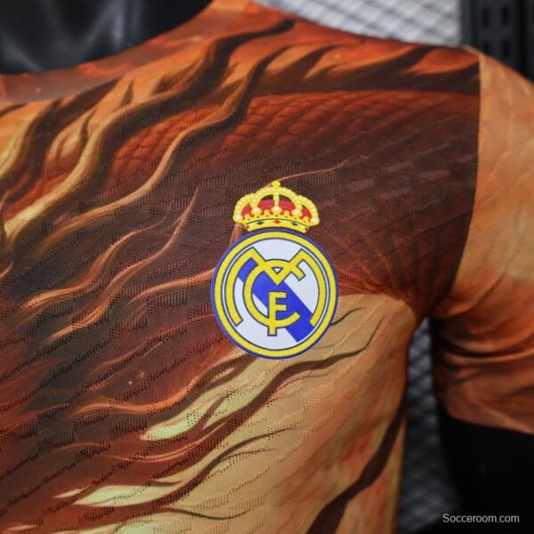 Player Version 25/26 Real Madrid NA ZHA Orange with Dragon Warrior Jersey - Image 2